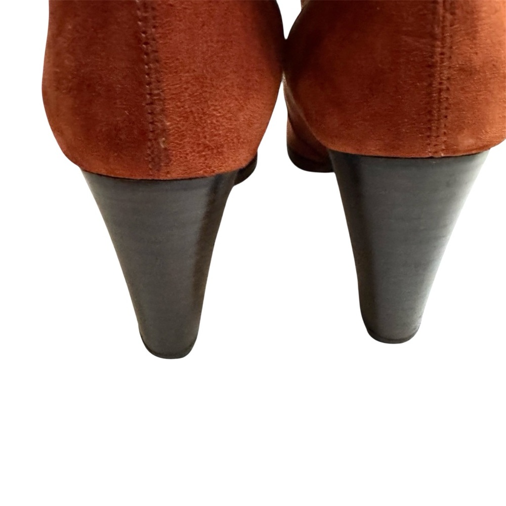 Vintage Walter Steiger Suede Tall Boots Vibram Sole Wood Heels Italy - Picture 9 of 11